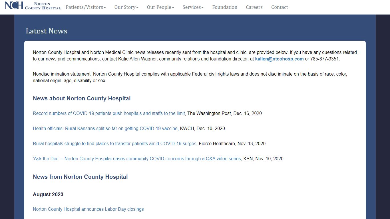 Latest News - Norton County Hospital